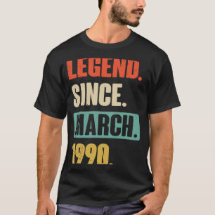 Legend Since March 1990 Birthday 33rd Decoration T-Shirt