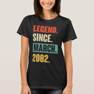 Legend Since March 2002 Birthday 21st Decoration T-Shirt