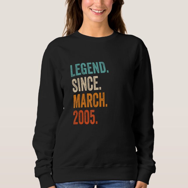 Legend Since March 2005 18th Birthday Sweatshirt (Front)