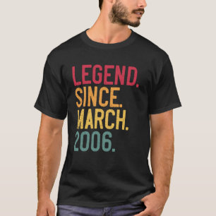 Legend Since March 2006 20 Years Old 20th Birthday T-Shirt