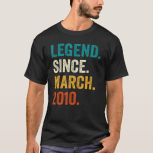 Legend Since March 2010 13th Birthday 13 Years Ol T-Shirt