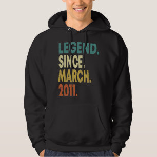 Legend Since March 2011 12th Birthday 12 Years Ol Hoodie