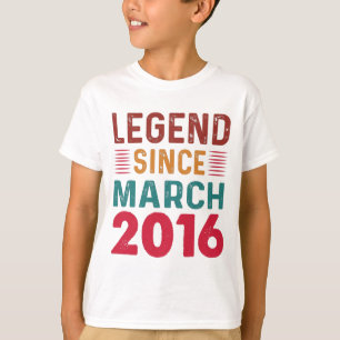 Legend Since March 2016 Vintage Birthday T-Shirt