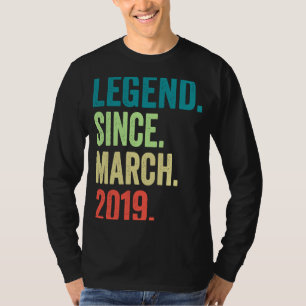 Legend Since March 2019 Boy Girl 4 Years Old 4th B T-Shirt