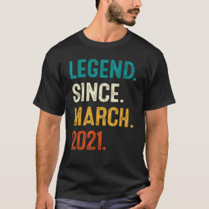 Legend Since March 2021 2nd Birthday 2 Years Old B T-Shirt