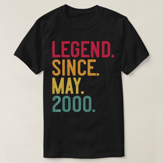 Legend Since May 2000 22nd Birthday Gift 22 Years  T-Shirt (Design Front)