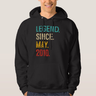 Legend Since May 2010 13th Birthday Gifts 13 Years Hoodie