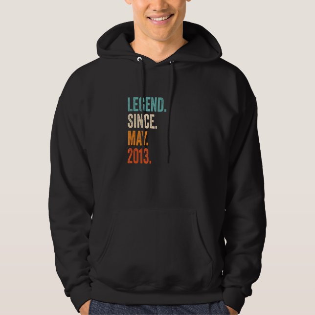 Legend Since May 2013 10th Birthday Hoodie (Front)
