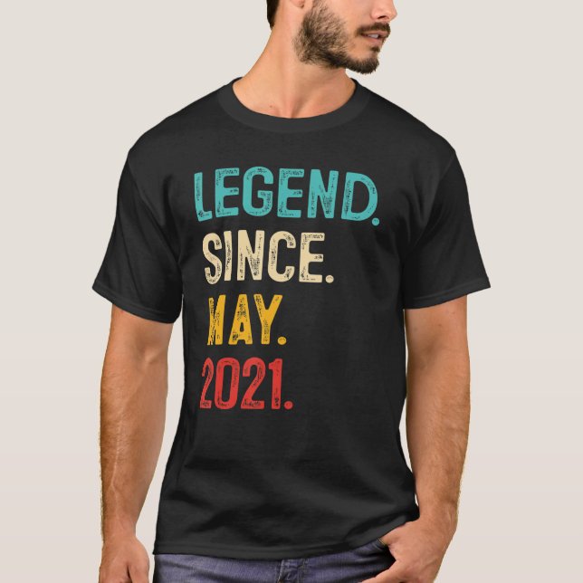Legend Since May 2021 2nd Birthday Gifts 2 Year Ol T-Shirt (Front)