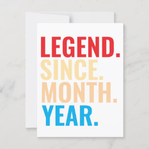 Legend since month year custom birthday postcard