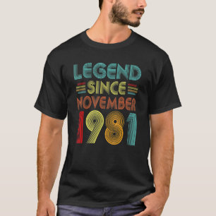 Legend Since November 1981 41st Birthday Retro 41  T-Shirt