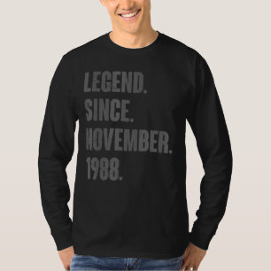 Legend Since November 1988 34 Year Old 34th Birthd T-Shirt
