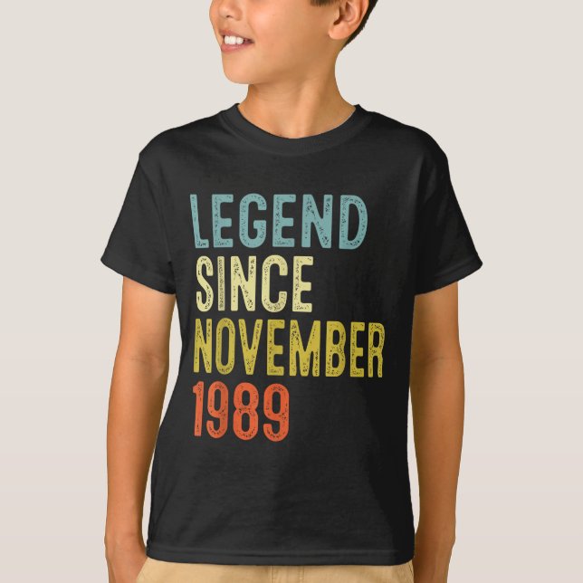 Legend Since November 1989 36th Birthday 36 Year O T-Shirt (Front)