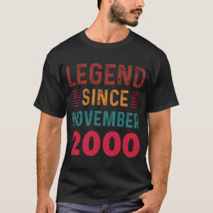 Legend Since November 2000 Vintage Birthday T-Shirt