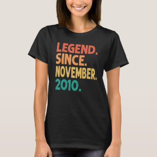 Legend Since November 2010 12th Birthday Retro 12  T-Shirt