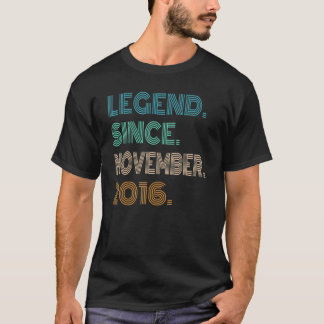 Legend Since November 2016 6th Birthday 6 Year Old T-Shirt