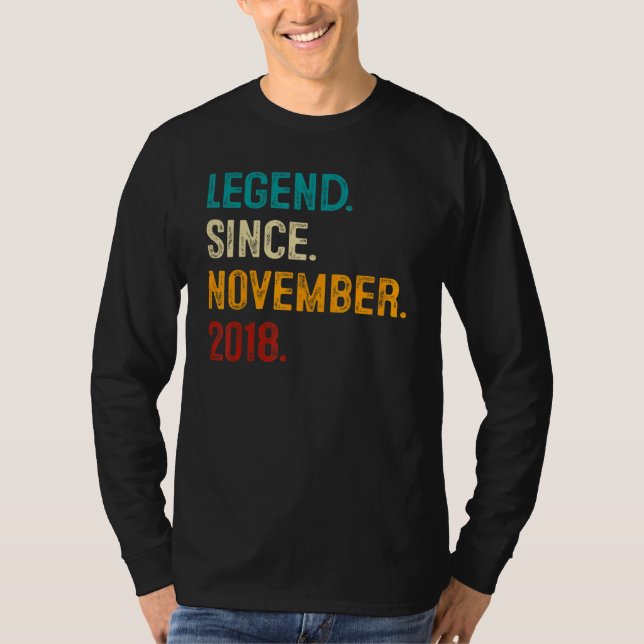 Legend Since November 2018 4th Birthday  4 Years O T-Shirt (Front)