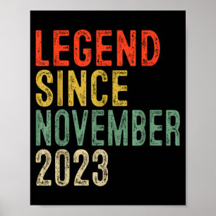 Legend Since November 2023 2nd Birthday 2 Year Old Poster