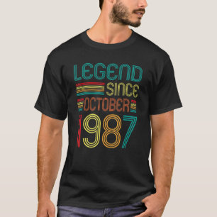 Legend Since October 1987 35th Birthday Retro 35 Y T-Shirt