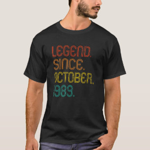 Legend Since October 1989 Retro 33 Years Old 33rd  T-Shirt