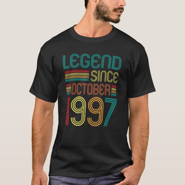 Legend Since October 1997 25th Birthday Retro 25 Y T-Shirt (Front)