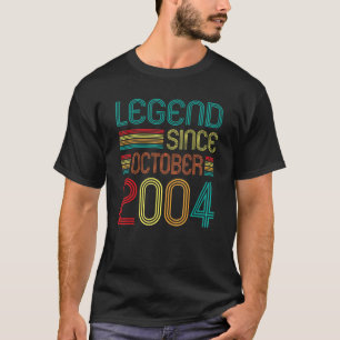 Legend Since October 2004 18th Birthday Retro 18 Y T-Shirt