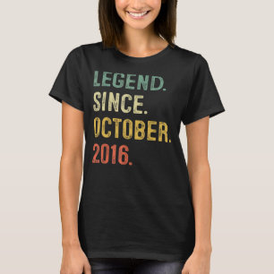 Legend Since October 2016 6th Birthday 6 Years Old T-Shirt