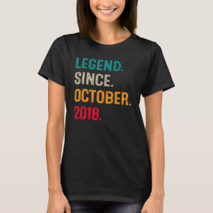 Legend Since October 2018 4th Birthday 4 Years Ol T-Shirt