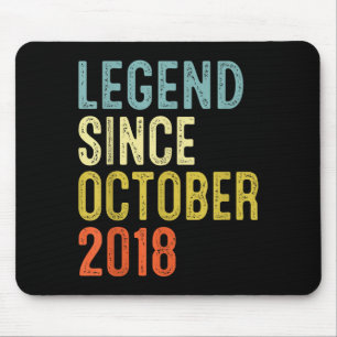 Legend Since October 2018 7th Birthday 7 Year Old  Mouse Pad