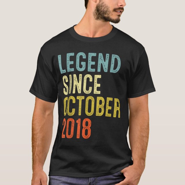Legend Since October 2018 7th Birthday 7 Year Old  T-Shirt (Front)