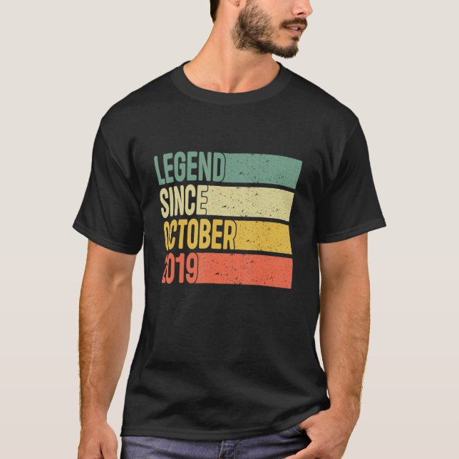 Legend Since October 2019 3rd Birthday  3 Years Ol T-Shirt (Front)