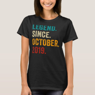 Legend Since October 2019 3rd Birthday  3 Years Ol T-Shirt