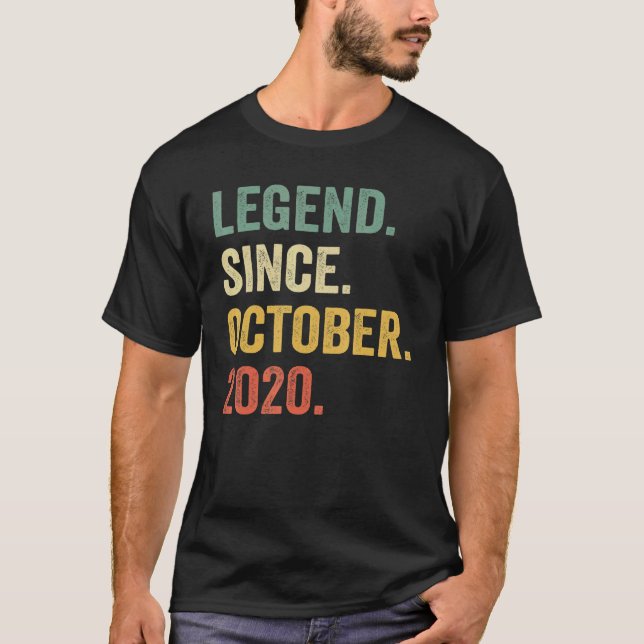 Legend Since October 2020 2nd Birthday  2 Years Ol T-Shirt (Front)