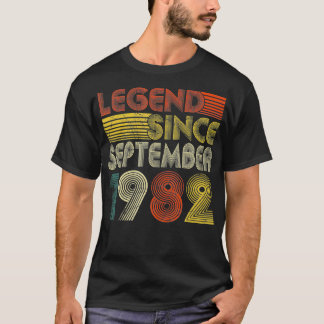 Legend Since September 1982 Retro 40th Birthday 40 T-Shirt