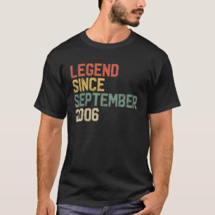 Legend Since September 2006 Kids 15Th Birthday 15 T-Shirt