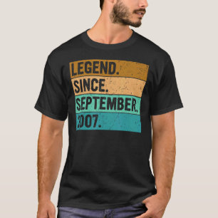 Legend Since September 2007 15th Birthday 15 Year T-Shirt