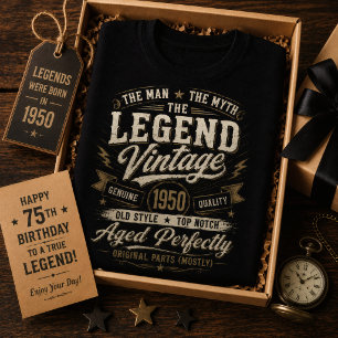 Legend Vintage 1950 Aged Perfectly 76th Birthday T-Shirt