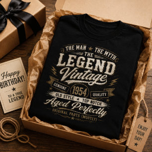 Legend Vintage 1954 Aged Perfectly 72nd Birthday T-Shirt