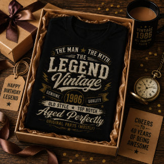 Legend Vintage 1986 Aged Perfectly 40th Birthday T-Shirt