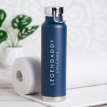 Legendaddy for Legendary Dads simple minimalist  Water Bottle<br><div class="desc">Legendaddy since 20xx modern minimalistic design for legendary Dads. Personalise it with your text/year. Gift for Father's Day or Birthday.</div>
