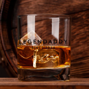 Legendaddy since for the Legendary Dad minimalist Whiskey Glass