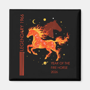 Legendary 1966 fire horse 60th birthday 2026 retro magnet