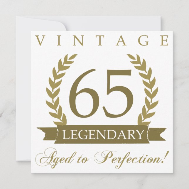 Legendary 65th Birthday Card (Front)
