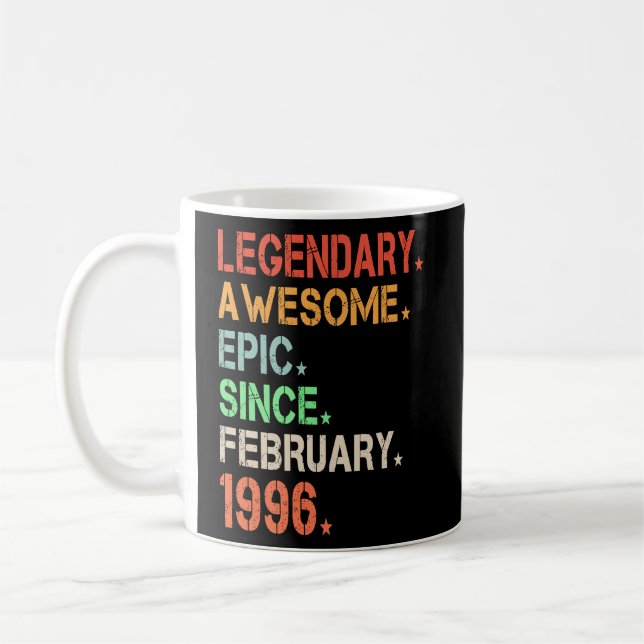 Legendary Awesome Epic Since February 1996 Retro B Coffee Mug (Left)