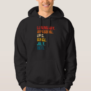 Legendary Awesome Epic Since July 1971 Retro Style Hoodie
