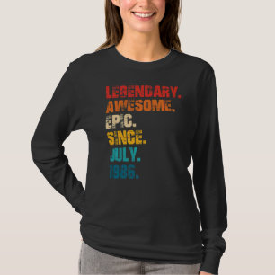 Legendary Awesome Epic Since July 1986 Retro Style T-Shirt