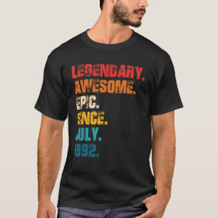 Legendary Awesome Epic Since July 1992 Retro Style T-Shirt
