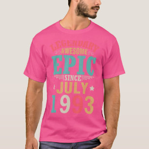 Legendary Awesome Epic Since July 1993 Birthday 29 T-Shirt