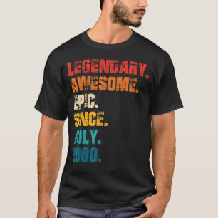 Legendary Awesome Epic Since July 2000 Retro Style T-Shirt
