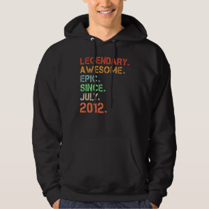 Legendary Awesome Epic Since July 2012 Retro Birth Hoodie